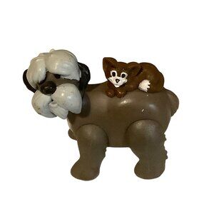 Vtg Disney 101 Dalmatians Colonel Dog & Sergeant Tibbs Cat Toy Figure
